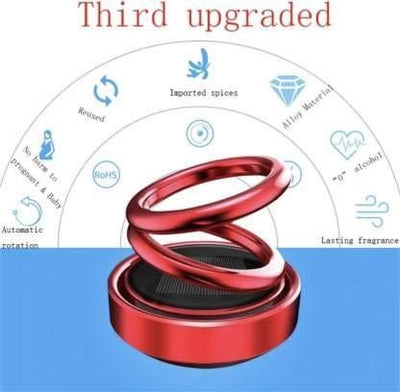 SolarBreeze: Solar-Powered Rotating Car Air Freshener with 360Â° Dual-Ring Design & Aroma Diffuser for Dashboard & Office