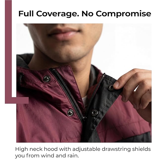 Raincoat Set | Waterproof Polyester Double-Coated Reversible Rain Suit | Hooded Jacket with Inner Mobile Pocket & Pants