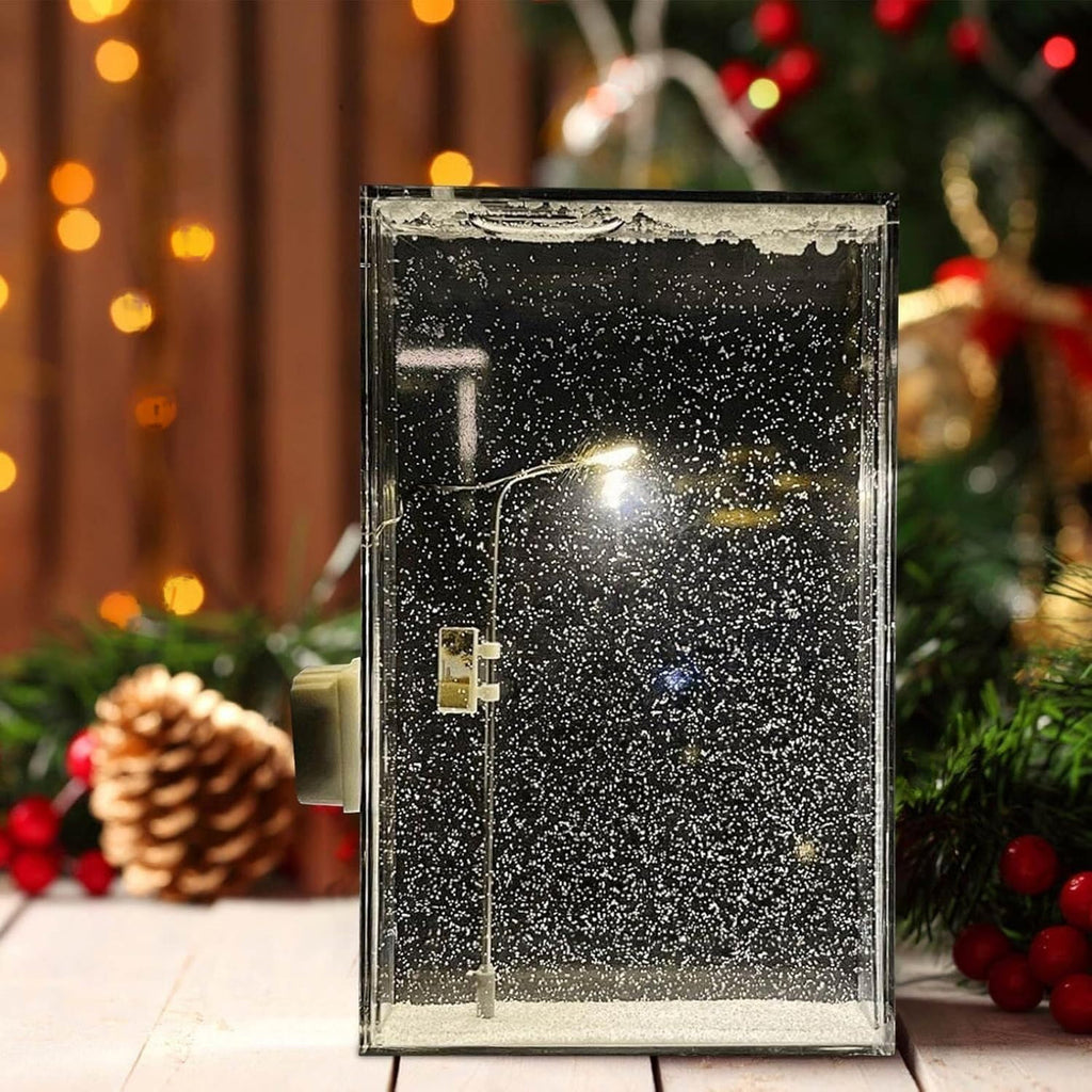 Vibey: DIY Street Lamp Snow Globe with Warm LED Night Light, Handmade Falling Snow Effect for Christmas, Birthday & Festive Desktop DÃ©cor