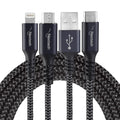 Nextech 3 in 1 USB Fast Charging Cable with Type C, Lightning, Micro USB Connectors for iPhone, iPad, Android and Type-c mobile phones