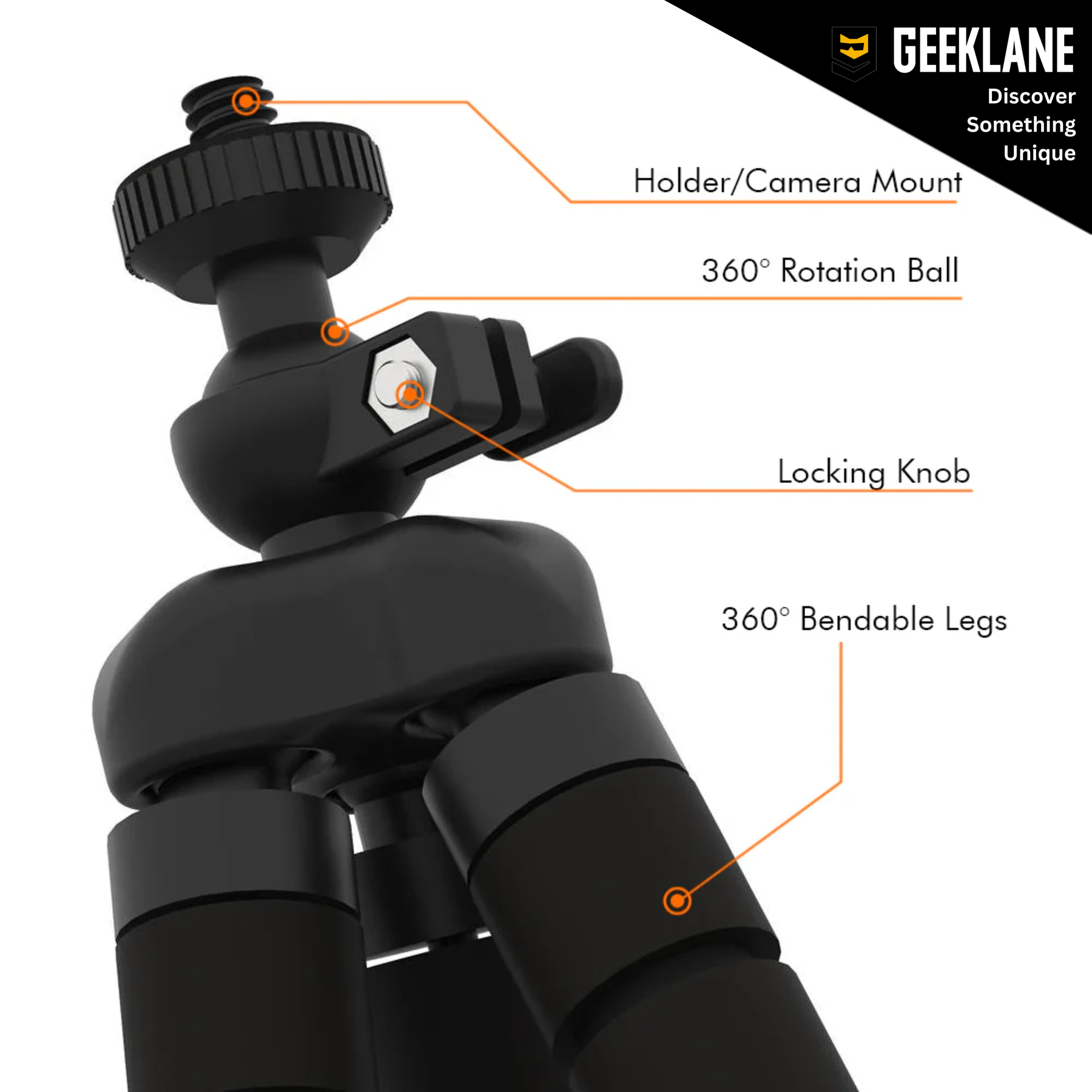 Flexpod: Flexible Mobile Tripod Stand with 360Â° Ball Head for Smartphones, Cameras & Vlogging