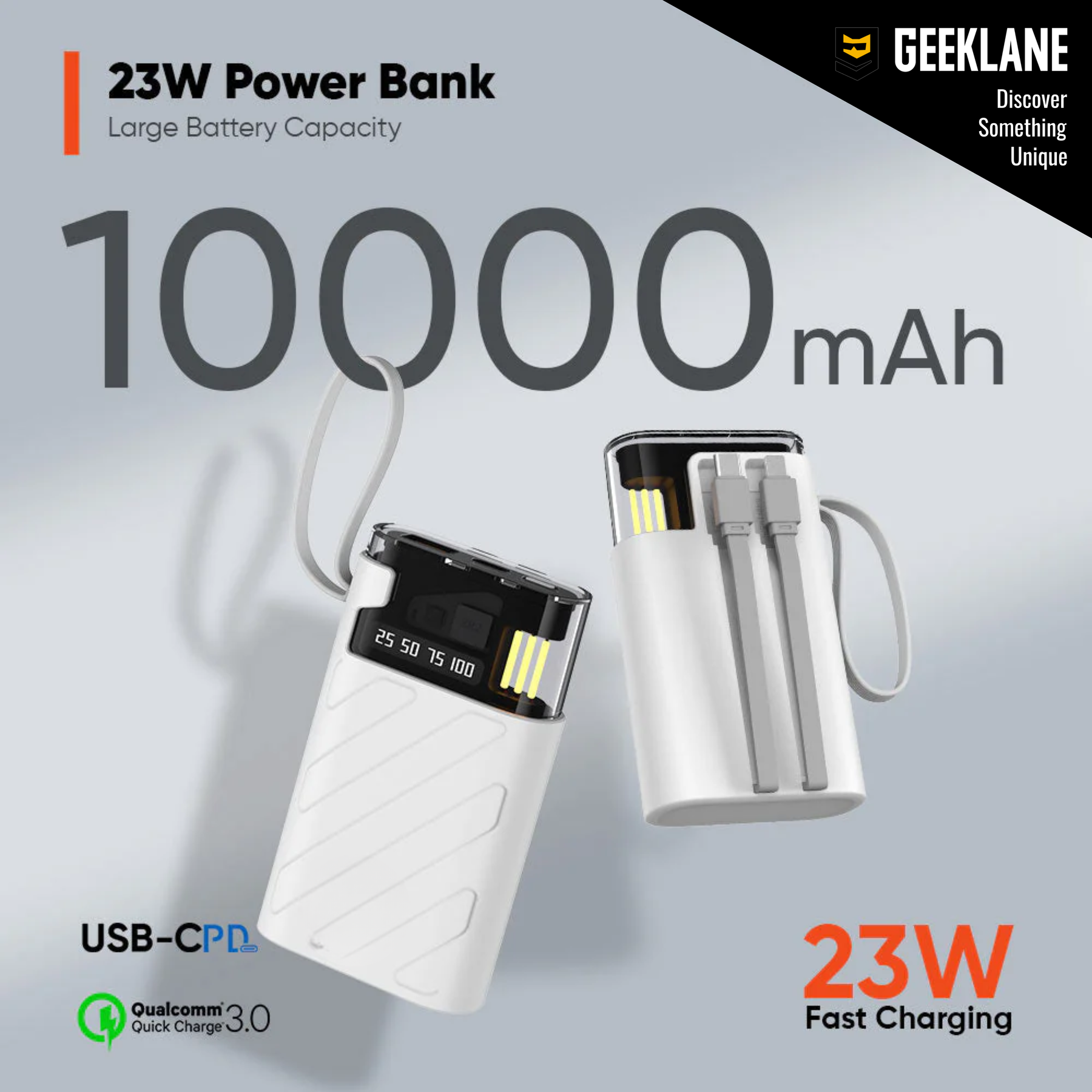 Voltra: 10,000mAh High-Speed Portable Power Bank with Fast Charging, Dual USB Outputs, USB-C & Lightning Compatible Power Bank for Smartphones, Tablets & Gadgets