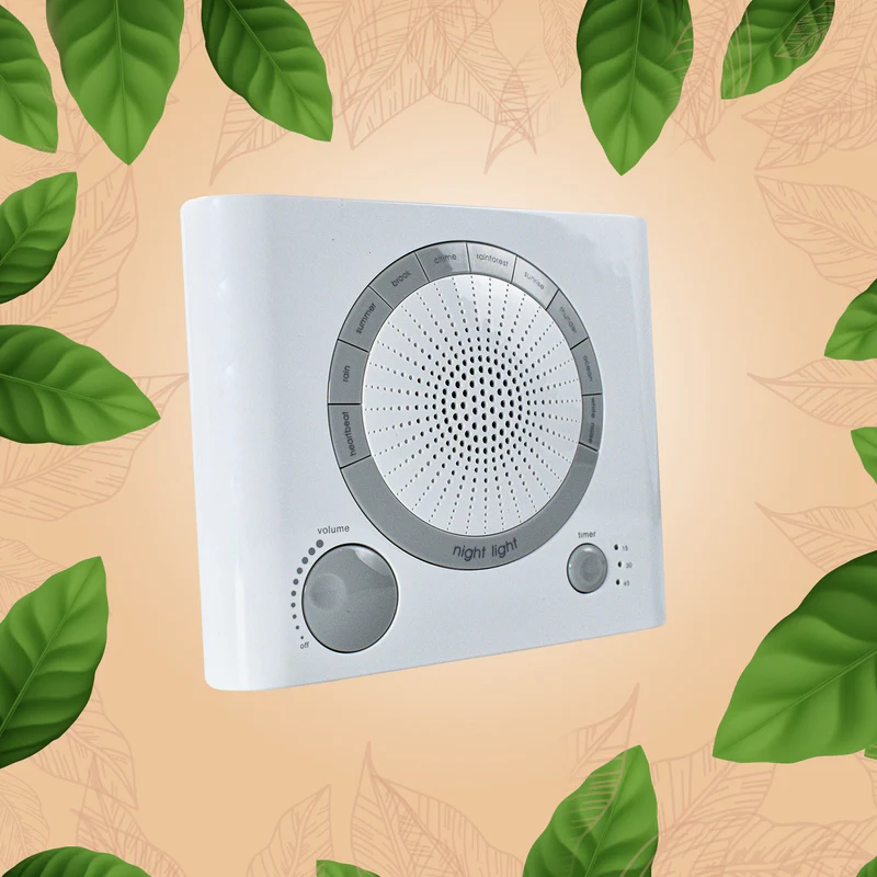DreamWave: Sleep Therapy Sound Machine with Natural Soothing Sounds, Anxiety Relief, Auto-Off Timer & Battery/Adapter Power Options