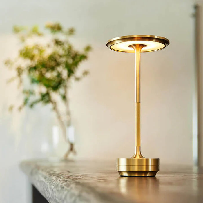 CosmicGlow: Rechargeable Super Premium Cordless LED Table Lamp, Heavy Metal Portable Lamp with Touch Sensor, Stepless Dimming & for Bedroom, Nightstand & CafÃ© Ambience