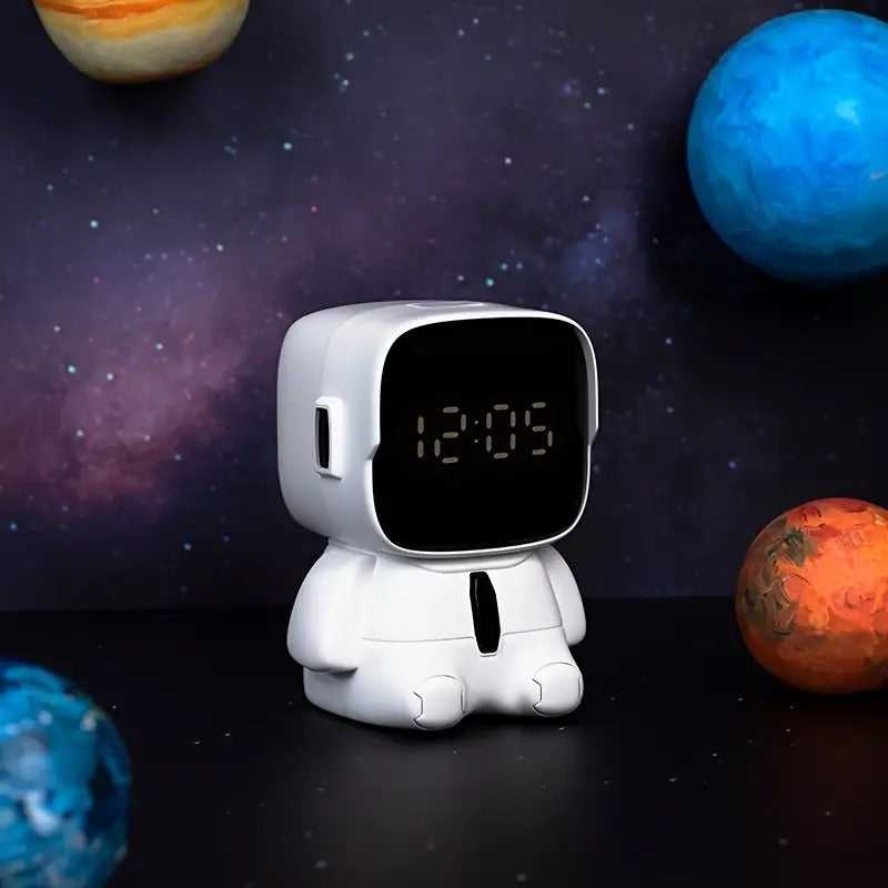 Stellar: LED Astronaut Digital Alarm Clock with Cute Expressions, Snooze Mode & Adjustable Volume for Kids & Desk DÃ©cor