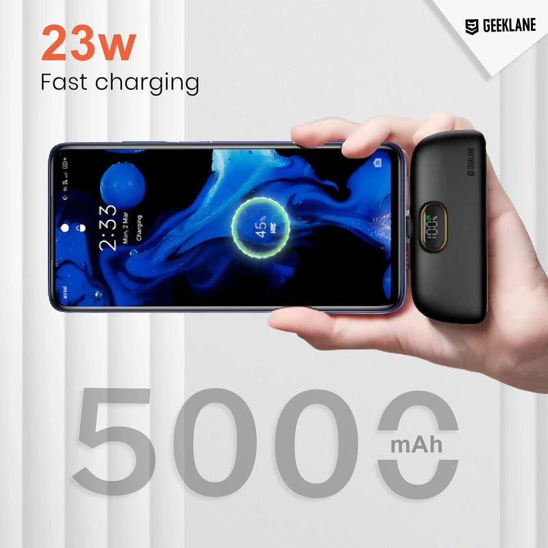 Snack: Super Portable Pocket Power Bank with PD & 2-Way Fast Charging (5000mAh)