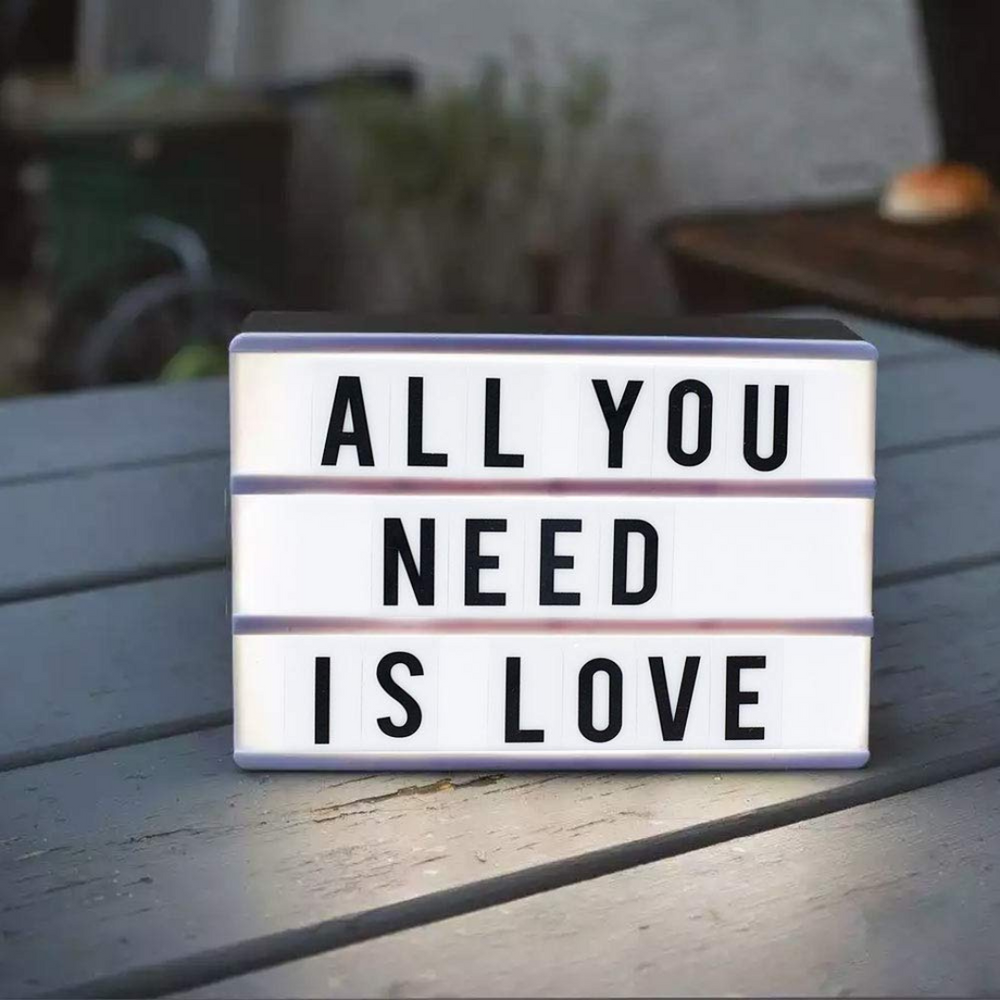 MBox: A4 LED Cinema Light Box with 96 Letters & Symbols, Custom Message Display Board for Home DÃ©cor, Gifting & Mood Lighting