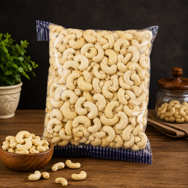 Premium Whole Cashew Nuts (Kaju) | Fire Roasted | Naturally Crunchy | Fresh & Hygienically Packed