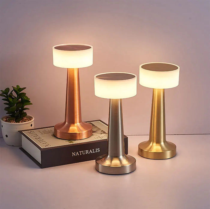 BrioBeam: Metal LED Table Lamp with Warm & Cozy Light, 3-Colour Touch Control, Stepless Dimming & Type-C Charging