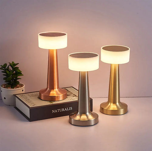BrioBeam: Metal LED Table Lamp with Warm & Cozy Light, 3-Colour Touch Control, Stepless Dimming & Type-C Charging