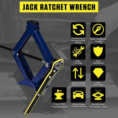 LiftMate: Car Jack & Lug Ratchet Wrench Set with Labor-Saving Design & 360Â° Reversible Knob for Easy Tire Lifting