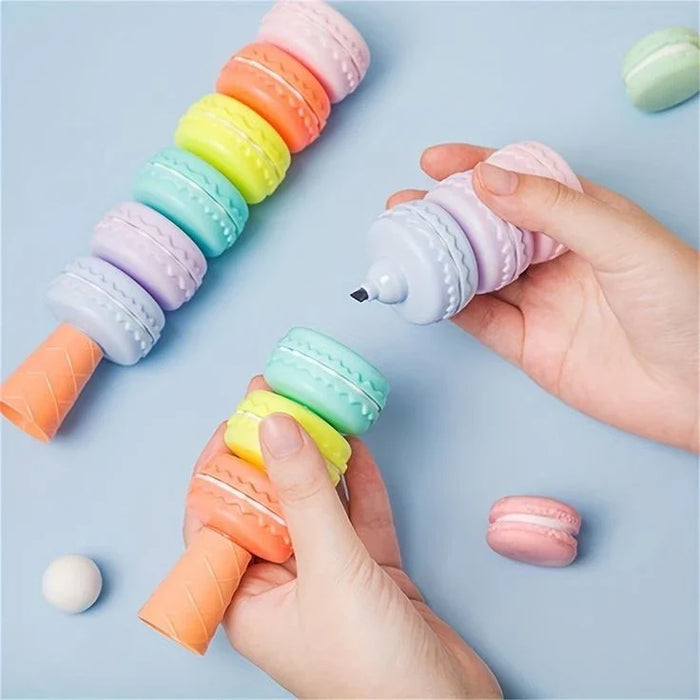Macaron: Pastel Highlighter Set (6-Piece) â€“ Soft Color Markers for Books, Notes & Aesthetic Stationery Lovers