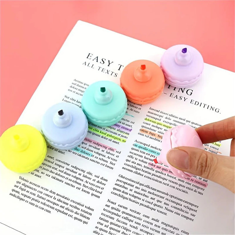 Macaron: Pastel Highlighter Set (6-Piece) â€“ Soft Color Markers for Books, Notes & Aesthetic Stationery Lovers