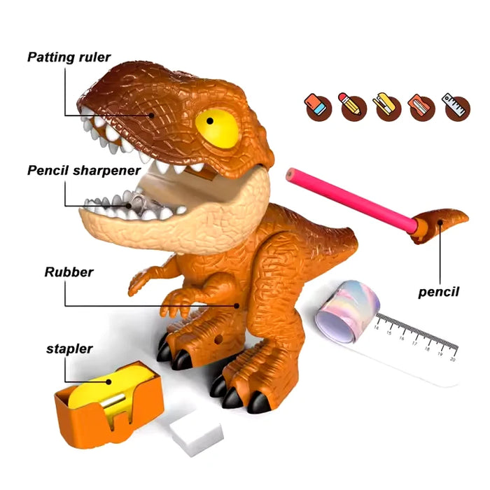 DinoKit: Unique 5-in-1 Dinosaur Stationery Set with Pencil Case & Writing Essentials â€“ Fun School Supplies & Perfect Gift for Kids
