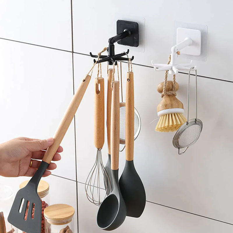 SpinHook: 360Â° Rotating Hook for Kitchen Organization (Pack of 2)