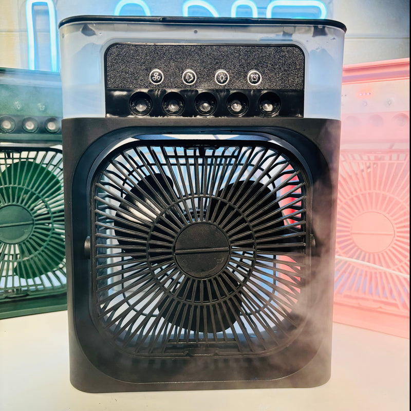 ChotaAC: Portable Air Conditioner Fan â€“ USB-Powered Small AC Mini Evaporative Cooler with 3 Speeds, 5 Mist Makers & 7-Color LED Light