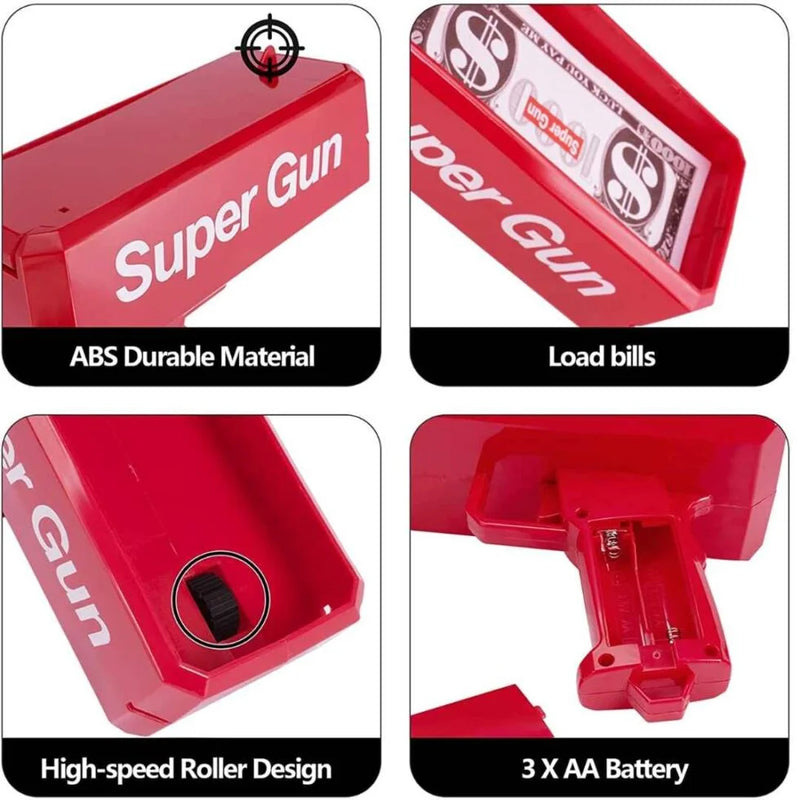 CashBlaster: Ultimate Money Gun for Parties, Weddings & Events â€“ Shoots Fake Cash with Automatic Trigger, 100 Fake Dollar Bills Included