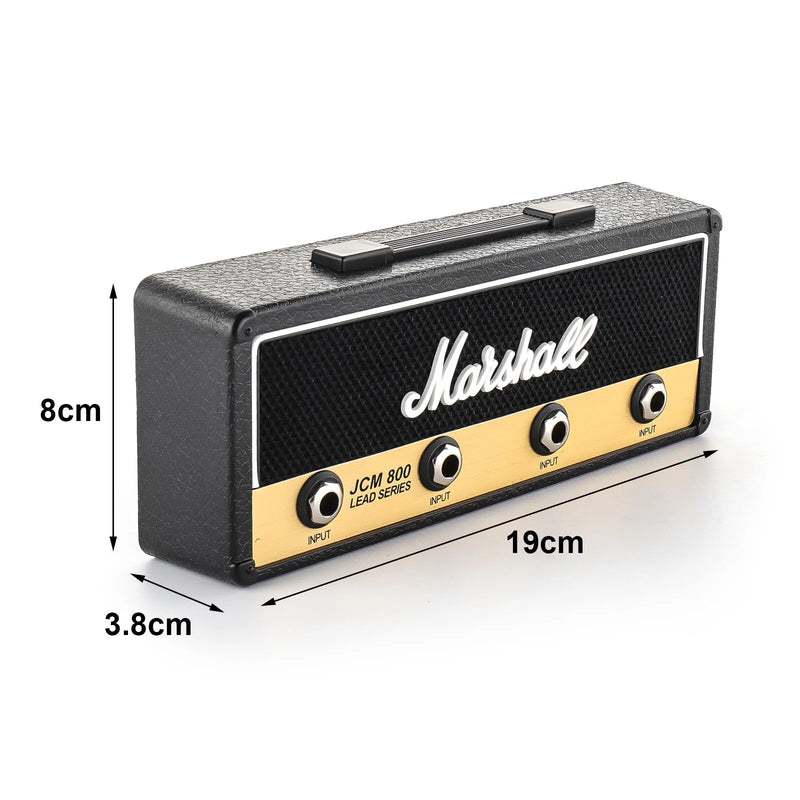 JackRack: Marshall-Style Wall Mounted Key Holder with 4 Guitar Amp Plug Keychains for Home & Studio DÃ©cor
