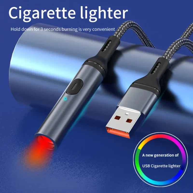 Ignit: 4-in-1 Fast Charging Cable with Built-In Lighter â€“ Multi-Port USB Cord with Type-C, Lightning & Micro USB for Phones & Travel Use