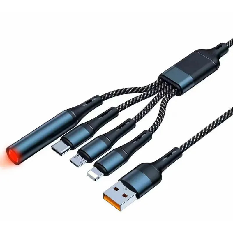 Ignit: 4-in-1 Fast Charging Cable with Built-In Lighter â€“ Multi-Port USB Cord with Type-C, Lightning & Micro USB for Phones & Travel Use