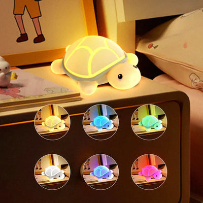 Tappy: Adorable Silicone Turtle Night Lamp â€“ BPA-Free, USB Rechargeable Soft LED Light with Tap Control for Bedroom Ambience, Kidsâ€™ Gifting & Cozy DÃ©cor
