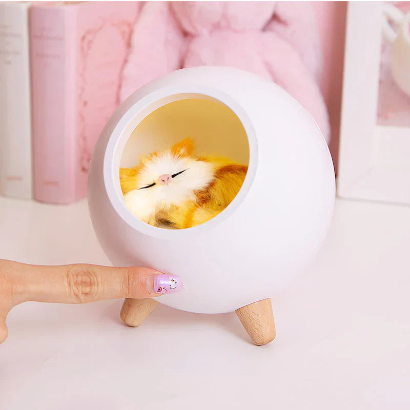 Cozy: Cute Kitten Decorative Night Light with Type-C Charging, Rechargeable Cat House LED Lamp for Cat Lovers, Home & Bedroom Ambience