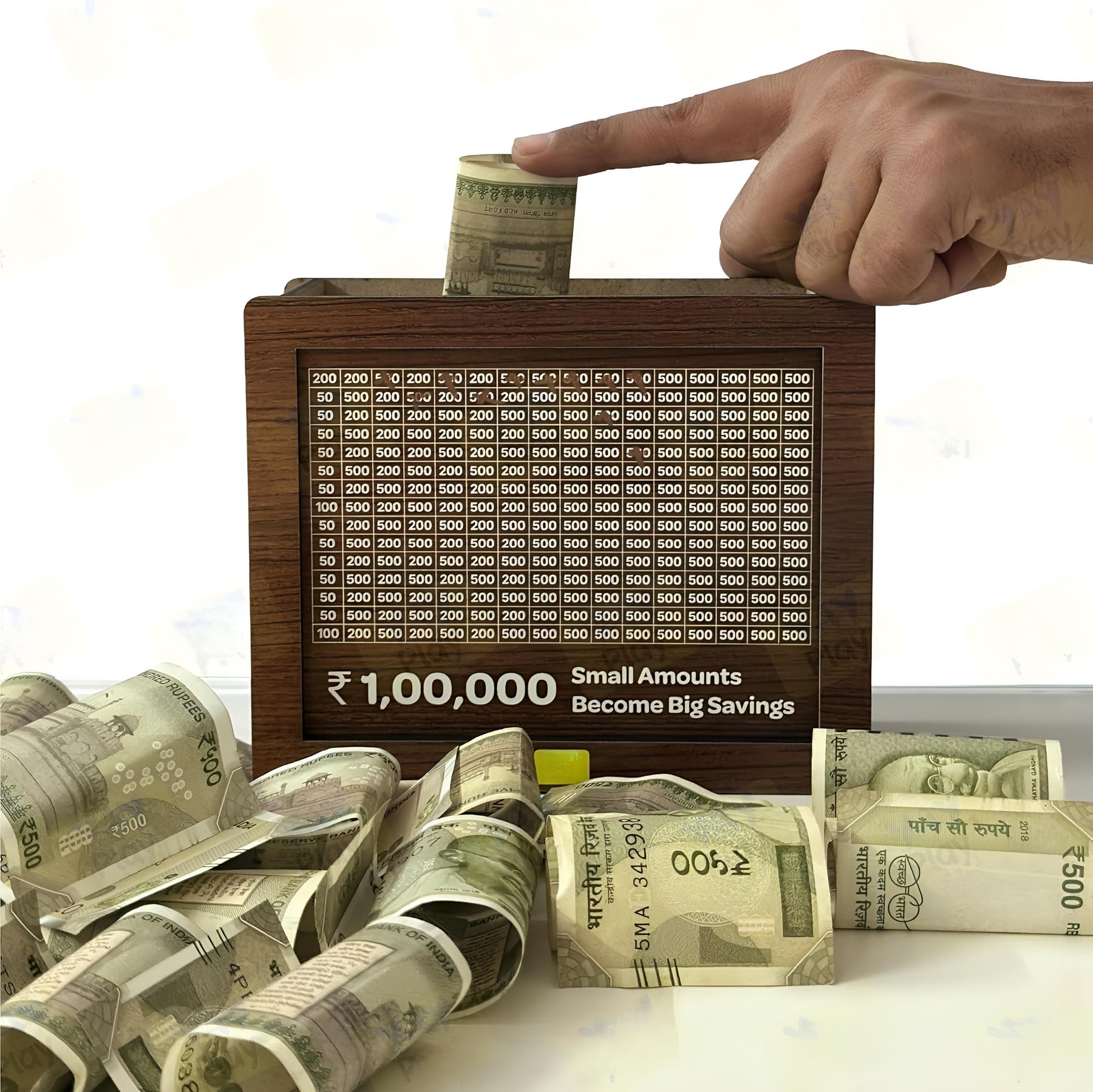 DreamBank: Wooden Savings Bank with Visual Tracker â€“ Daily Motivation Piggy Bank for Goal Saving, Habit Building & Gifting