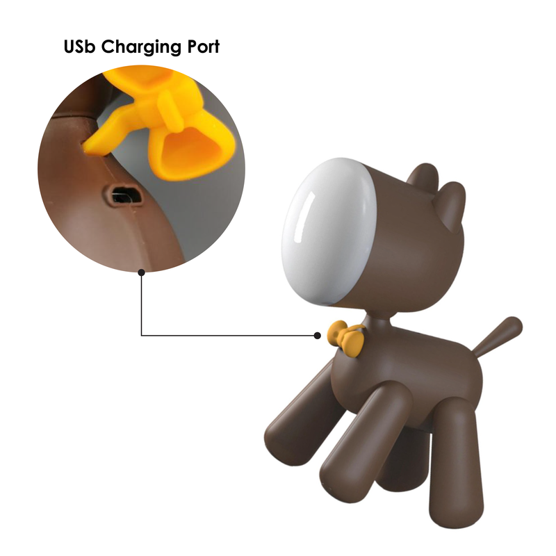 TailWag: Adorable Puppy Table Lamp with USB Rechargeable LED & Foldable Design for Kids' Room & Nursery DÃ©cor
