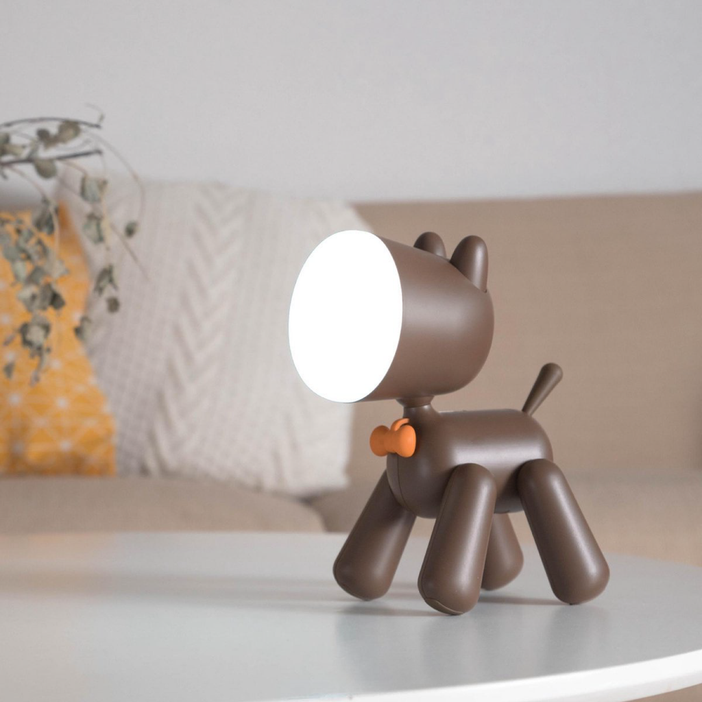 TailWag: Adorable Puppy Table Lamp with USB Rechargeable LED & Foldable Design for Kids' Room & Nursery DÃ©cor
