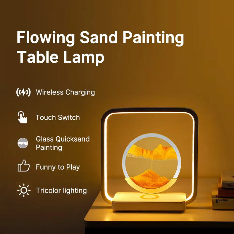 SandX: 3D Quicksand LED Lamp with Wireless Charging & Liquid Motion Art for Relaxing Desk & Bedroom DÃ©cor