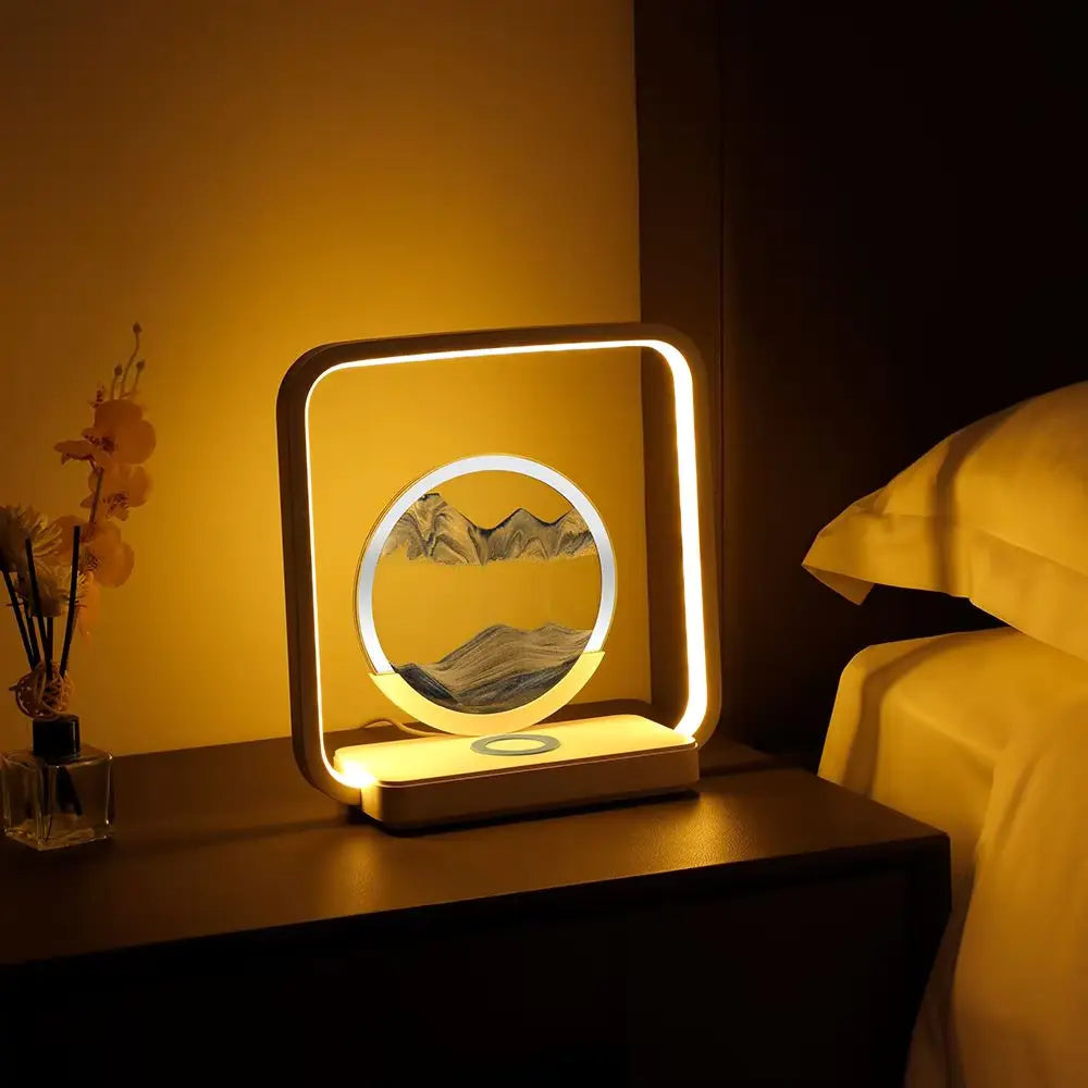 SandX: 3D Quicksand LED Lamp with Wireless Charging & Liquid Motion Art for Relaxing Desk & Bedroom DÃ©cor