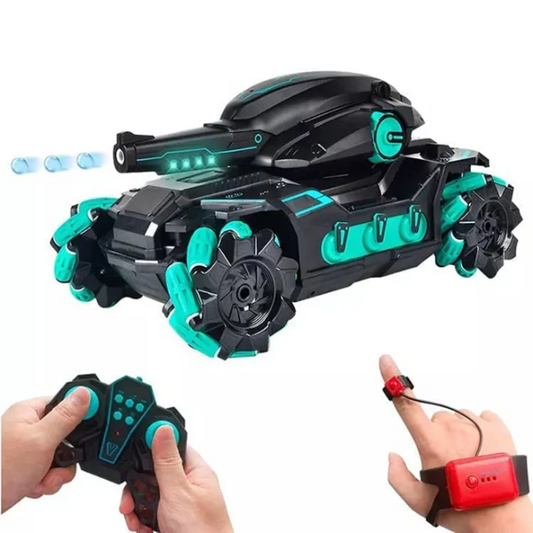 Tanko: RC Battle Car with Gesture Control & 360Â° Rotating Turret, Water Bullet Shooting, 4WD, High-Speed Drift & Rechargeable Battery