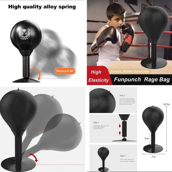 Punchie: Heavy-Duty Desktop Punching Bag with Strong Suction Base & Durable Spring â€“ Tabletop Stress Relief Toy for Home, Office & Study Desks