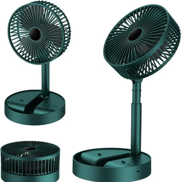 Chillie: Portable USB-C Desk Fan with 3 Speeds, Phone Holder & 2000mAh Rechargeable â€“ Compact Folding Design with Adjustable Height for Home, Office & Travel
