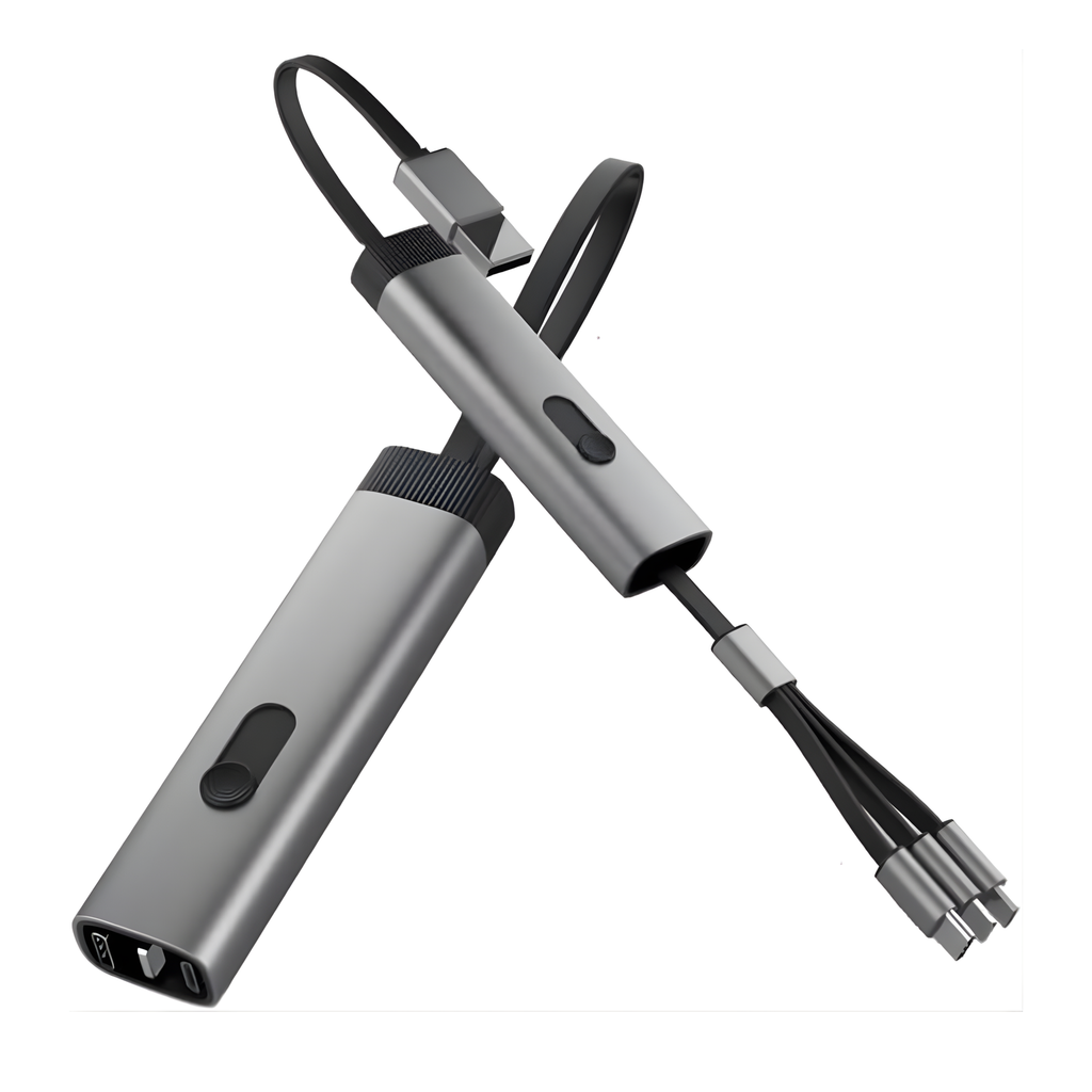 SnapTrio: Retractable 3-in-1 USB Charging Cable with Type-C & Micro-USB, Fast Charging, Tangle-Free Design