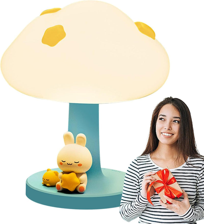 CloudBun: Bunny-Shaped Cloud Night Lamp with Tap Control â€“ Soft Silicone Glow Light for Kidsâ€™ Bedrooms & Baby Nursery (3-Level Dimming, Rechargeable)