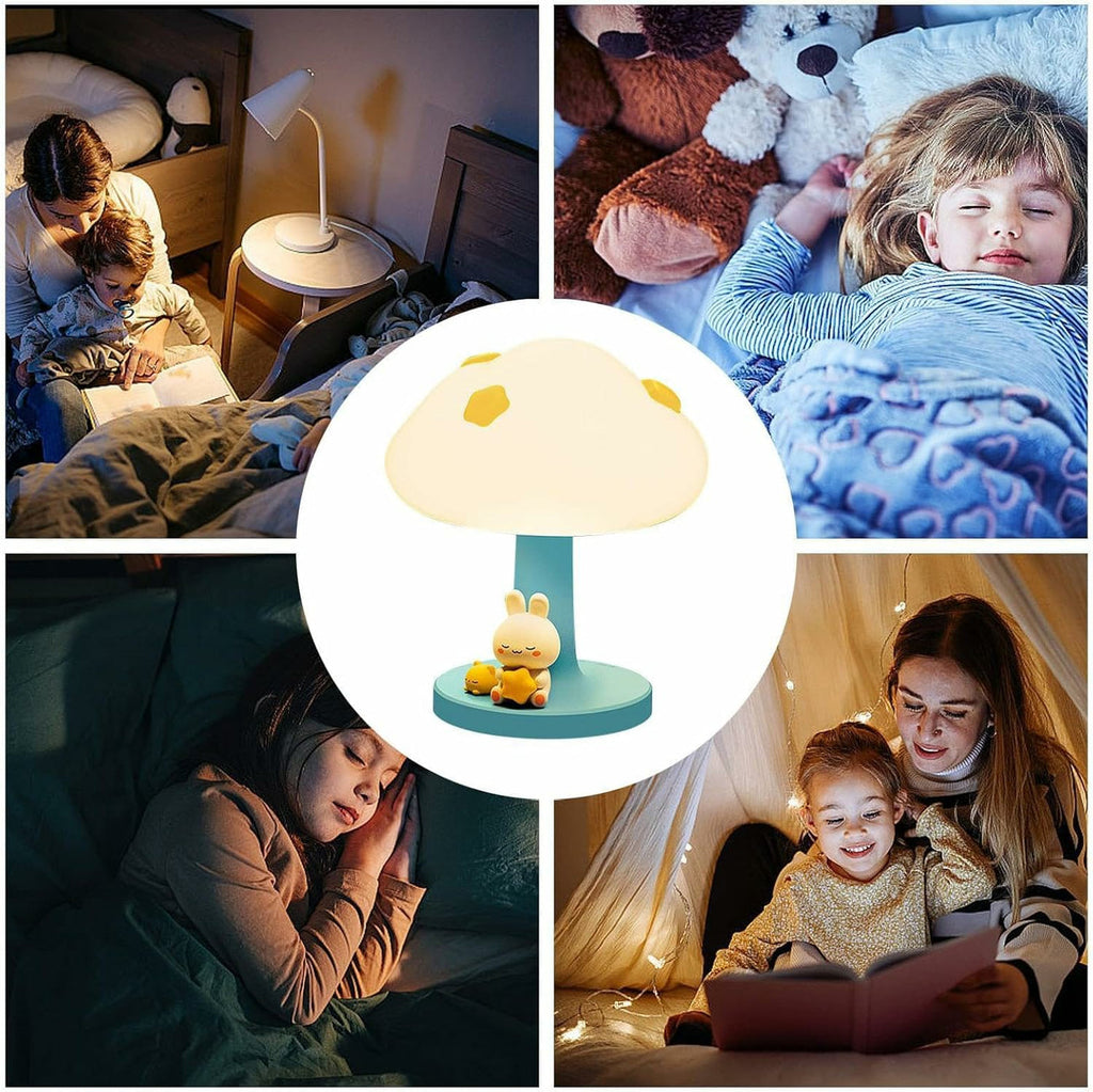 CloudBun: Bunny-Shaped Cloud Night Lamp with Tap Control â€“ Soft Silicone Glow Light for Kidsâ€™ Bedrooms & Baby Nursery (3-Level Dimming, Rechargeable)