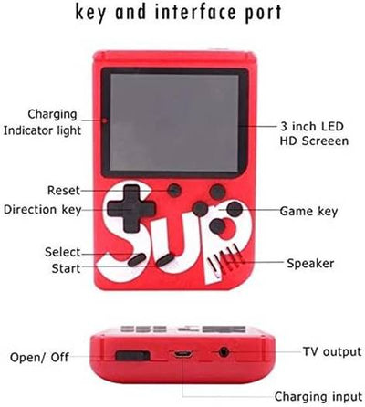 RetroGame: Handheld Gaming Console with 400 Classic Built-in Games, 3.0-Inch Screen & Rechargeable Battery