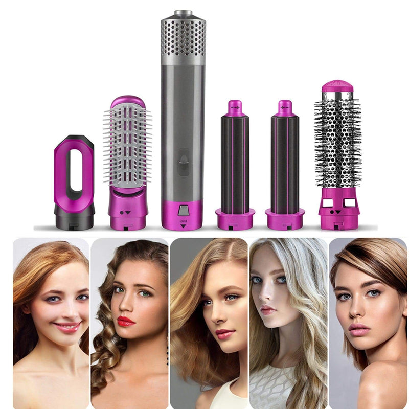 HairGrab: 5-in-1 Hair Styler with Hair Dryer, Air Brush, Straightener, Curler & Volumizer â€“ 1000W One-Step Styling Tool