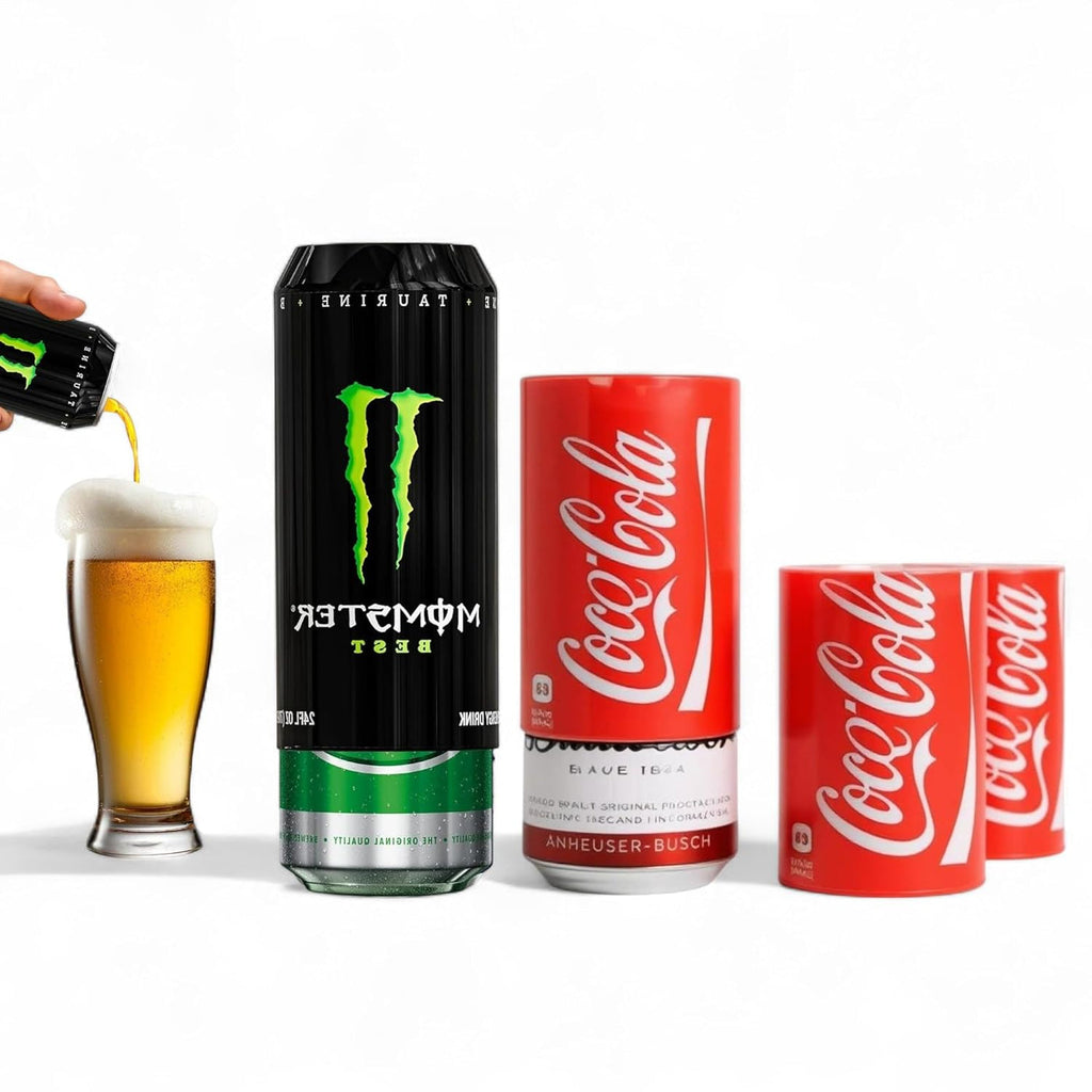 Boozie: 2Pc Silicone Beer Can Sleeves with Insulation, Soda for 550ML Cans â€“ Looks Like Regular Soda Can | Hide Alcoholic Beverage Easily | Cola & Monster (2Pc Random)