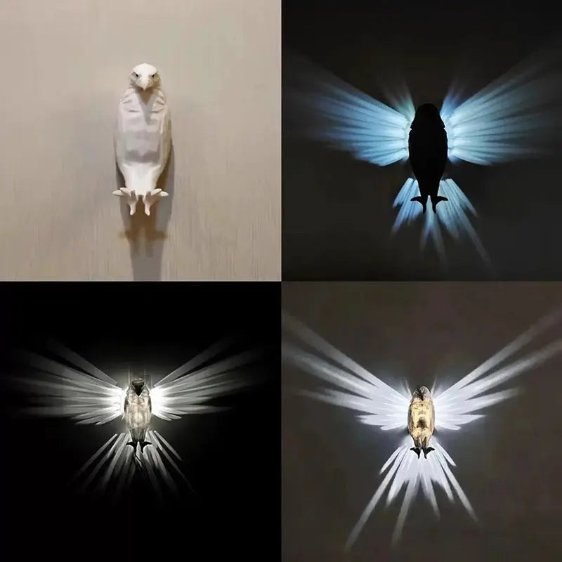 Raptor: Wall-Mounted 3D Eagle Shadow LED Lamp for Night Light & Statement DÃ©cor