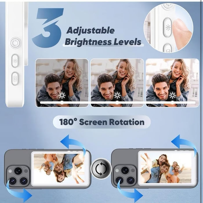 Camio: Magnetic Wireless Selfie Monitor & Rear Camera Preview Screen with 1080P Recording for iPhone & Android, Vlogging, TikTok & Live Streaming