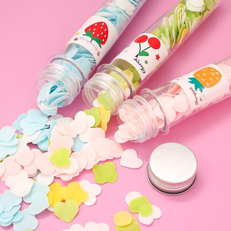 FruityClean: Set of 3 Cute Travel-Friendly Hand Soap Paper Flake Tubes â€“ Perfect for On-the-Go Hygiene
