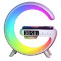 GoobleMini: G-Shaped RGB Atmosphere Lamp with 15W Wireless Charger, Bluetooth Speaker, Alarm Clock & Desk Light for Bedside & Room DÃ©cor
