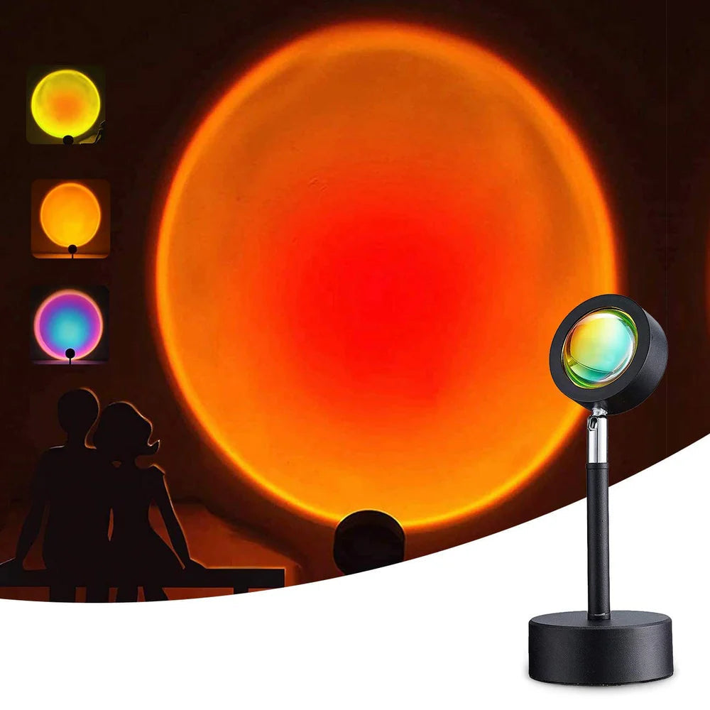 Aura: 16-Hue RGB Sunset Lamp with Remote Control, USB Plug-In & 360Â° Rotatable Head for Ambience & Content Creation